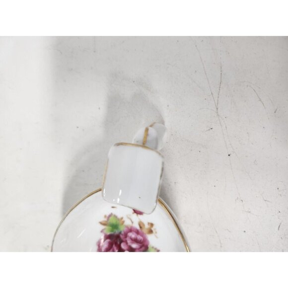 Vintage Interco Chicago Japan Pink Rose Porcelain Ash Tray Limited Edition White - Picture 2 of 11